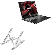 BoxWave Stand and Mount Compatible with Origin PC EON16-S - Compact QuickSwitch Stand, Portable Multi Angle Viewing Foldable Riser - Metallic Silver