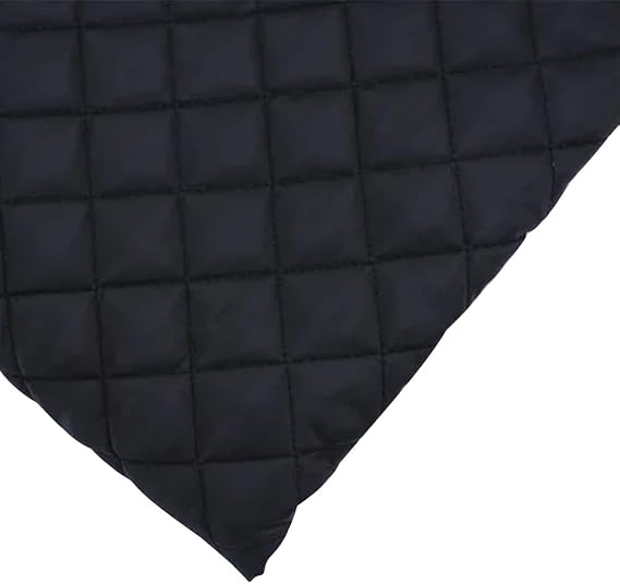 Queenbox 0.5x1.6Yard Diamond Pattern Quilted Cotton Fabric, Single Face Thick Padded Cotton Cloth for DIY Sewing Clothing Home Textiles Bedding, Black