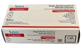 Sysco HIGH Performance Blue Nitrile Gloves (Blue, Medium),Medium(Pack of 2)