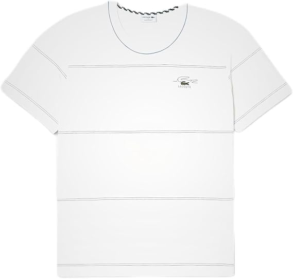 Lacoste Men's Big Fit Crew Neck Short Sleeve Relaxed Fit Striped T-Shirt