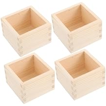 4Pcs Japanese Wooden Sake Box Traditional Square Sake Cups Storage Creative Tableware for Sushi and Sake Portable Container for Entertaining and Dining Experience