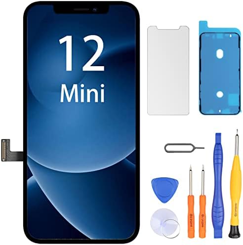 LL Trader Screen Replacement for iPhone 12 Mini LCD Retina 5.4 FHD Display COF Touch Screen Digitiser with Repair Tool Kits, Waterproof Tape, Screen Protector 2024