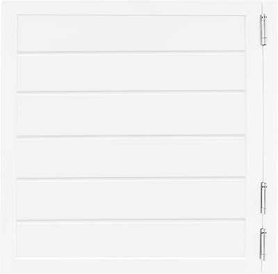 Swinging Door Cafe Door, W35.4xH35.4in Wooden Half Entrance Partition with 3 Stainless Steel Hinges, Single Saloon Door for Kitchen Bar Cellar Porch Barn, White
