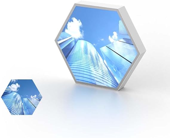 11.8 in Hexagon LED Light Box Magnetic Design, No-Drill Wall Mount, Safe for Glass & Smooth Surfaces, Decorative Illuminated Display Light Box