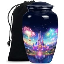 Castle Cremation Urn for Human Ashes Adult Male and Female Large Burial Urn for Human Remains for Men and Women Decorative Funeral Urn for Adult Ashes, Memorial Urns (10 Inch)