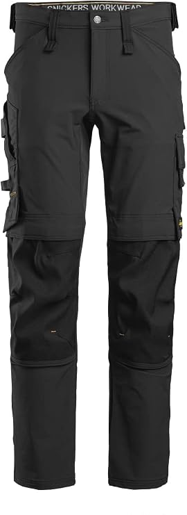 Snickers Workwear U637104044032 Allround Work Stretch Work Pants, 40/32 Black