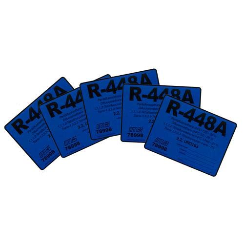 Pack of 5 R-448A  R448A HVACR Labels # 78998 Color Coded Refrigerant ID