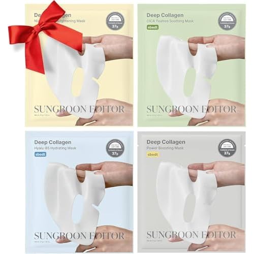 SUNGBOON EDITOR Deep Collagen STARTER KIT, Colllagen Face Mask for Anti Wrinkle, Firming & Soothing Care, Korean Skincare Trial Set for Women & Moms, Skincare Gift Sets for Mom