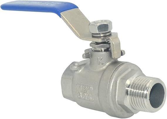DAN SPEED Full Port Ball Valve Male x Female S304 Stainless Steel Heavy Duty for Water, Oil, and Gas,1000WOG (1/2inch)