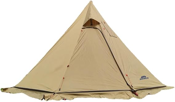 Tipi Hot Tent with Fire Retardant Stove Jack for Flue Pipes, 3~4 Person, Lightweight, Teepee Tents with Snow Skirt for Family Team Outdoor Backpacking Camping Hiking
