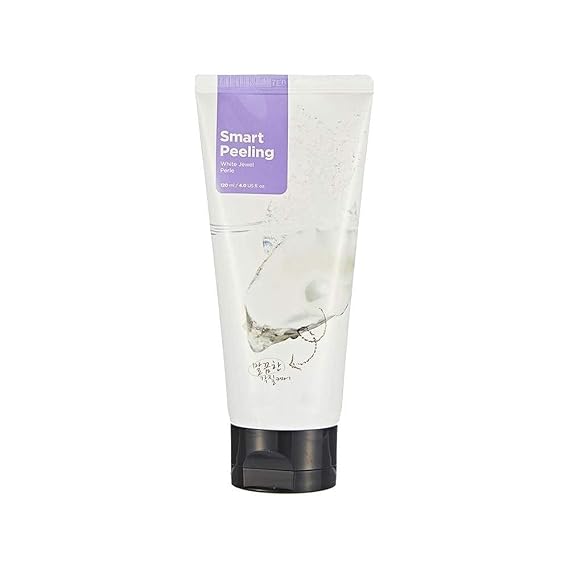 Facee Shop Smart Peeling White Jewel Gentle Exfoliator Face Scrub with Pearl Powder extracts for Brightening| Removes Tan and Blackheads,120ml