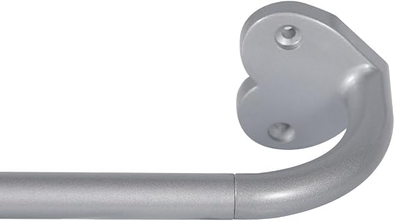Black Curtain Rods for windows 32 to 150 inch,Adjustable Blackout Curtain Rod foBedroom,Outdoor,3/4 Inch Diameter for Bedroom,Kitchen and patio,No Rust (SILVER, 32''-135'')