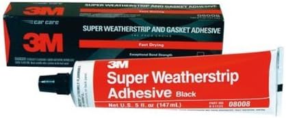 3M Black Super Weatherstrip and Gasket Adhesive, 5 fl oz - No. 08008