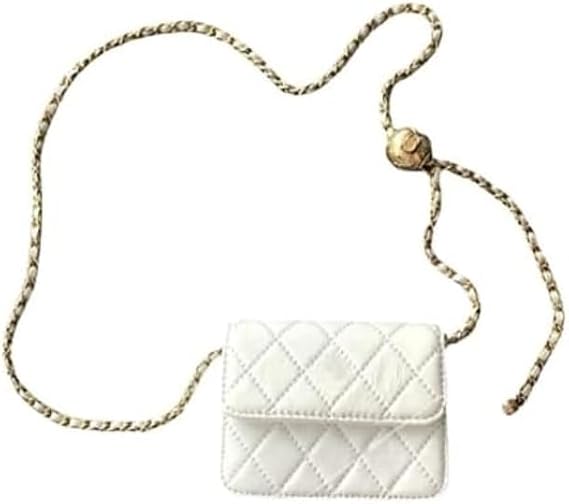 Fashionable Mini Waist Belt Bag for Women - Trendy Y2k Accessory (White, Small)