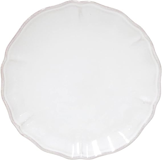 Costa Nova Ceramic Stoneware 7'' Bread Plate - Alentejo Collection, White | Microwave & Dishwasher Safe Dinnerware | Food Safe Glazing | Restaurant Quality Tableware