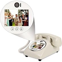 Video Audio Guest Book Wedding Phone,1080P HD Leave a Video Message Phone, Customized Video Messages, Ideal for a Variety of Memorable Party Occasions (White)