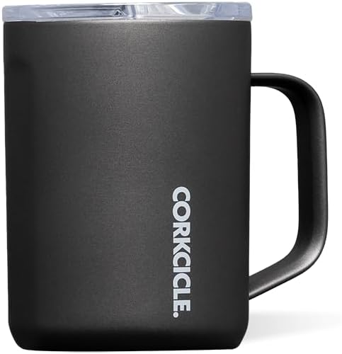 Corkcicle Pure Taste Coffee Mug, Ceramic-Coated Interior, 16oz, Slate/Grey