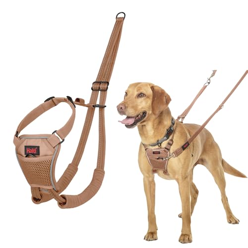 Halti No Pull Harness - Stop Your Dog Pulling on The Leash. Adjustable, Lightweight and Easy to Use. Reflective Dog Training Harness for Medium Dogs Size M, Desert Sand