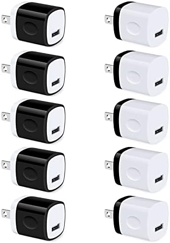 USB Charger Block 10 Pack, UorMe 1A 5V Single Port Power Adapter Charging Phone Cube Box Brick Plug Pack Compatible with iPhone 14 13 12 SE 11 X 8, Galaxy S22 A13 A03S A21 Note20 A71 A51 A31 S10 S9 S8