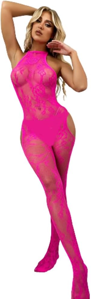 V-Ting Sexy Bow Lingerie for Women Bodystocking Net Body Catsuit Underwear Lingerie Mesh Tights Hollow Jumpsuit Women Bodysuit Sleepwear Sleeveless