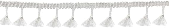Yalulu 5Yards White/Black/Beige Cotton Lace Tassel Fringe Lace Trim Ribbons Sewing Cloth Crafts Accessories&Home Party Decoration (White)
