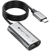 USB C to Ethernet Adapter with 3 Ft Cable, Gigabit RJ45 Adapter Support 10/100Mbps Ethernet LAN Network, Type C to Ethernet Adapter for Laptop MacBook Pro iPad Phone