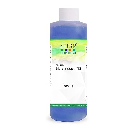 Biuret Reagent Solution Protein Test Laboratory Chemical Analytical Reagent lab Grade Biochemical Analysis Research Chemistry Solution 500 ml