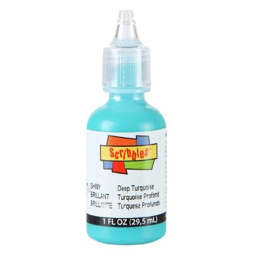 Scribbles 3D Fabric Paint Shiny- Deep Turquoise 54131 Blue 1 Oz