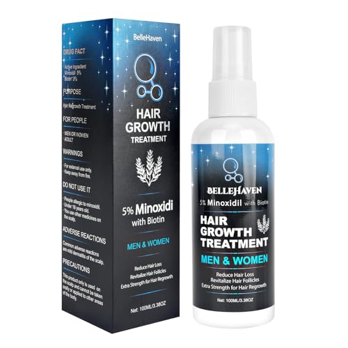 5% Minoxidil Hair Growth Serum for Men and Women - Hair Regrowth Treatment Spray, Topical Solution to Stop Thinning and Hair Loss, 2 Month Supply for Beard and Hair Growth, 100ML
