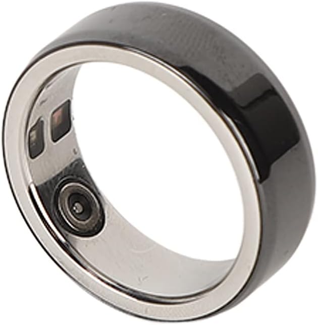 Asixxsix Smart Ring Health Tracker, BT Sleep and Fitness Ring with Heart Rate Monitor Sleep Monitor Body Temperature Pedometer Blood Oxygen Rechargeable Waterproof Health Ring for Men Women