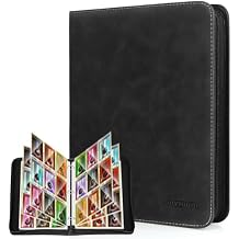 JoyHood Trading Card Binder, Sport Card Collection Binder compatible with TCG/PM/MTG/OPCG/YGO Cards, Card Album Holder Hold Up to 900 Cards (Dark, 9 Pockets)
