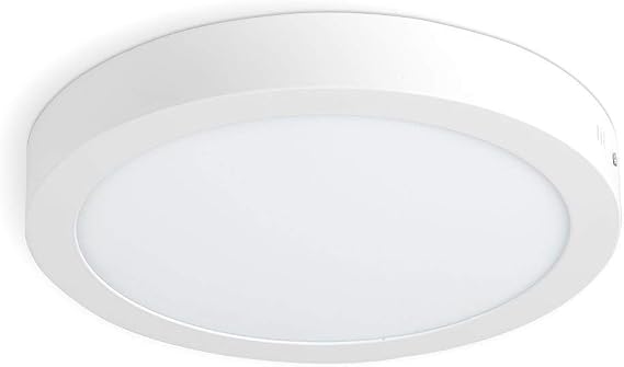 18W Surface Mounted LED Panel Light 1450 Lumens, Cool White 6000K Round Ceiling Downlight Lamp with Built-in LED Driver Commercial Quality, Energy Efficient, [Energy Class E]