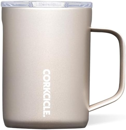 Corkcicle Pure Taste Coffee Mug, Ceramic-Coated Interior, 16oz, Latte