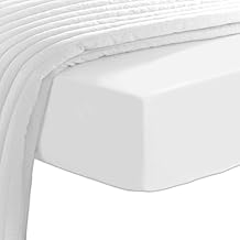 Pizuna Pure 100% Cotton Queen Fitted Sheet Only, 800 Thread Count Long Staple Cotton Thick Sateen Weave 15" Deep Pocket Fitted Sheet (Combed White Queen Fitted Sheet Cotton)