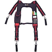 AISENIN Padded Tool Belt Suspenders Magnetic Suspenders for Tool Belt Heavy Duty Work Suspenders