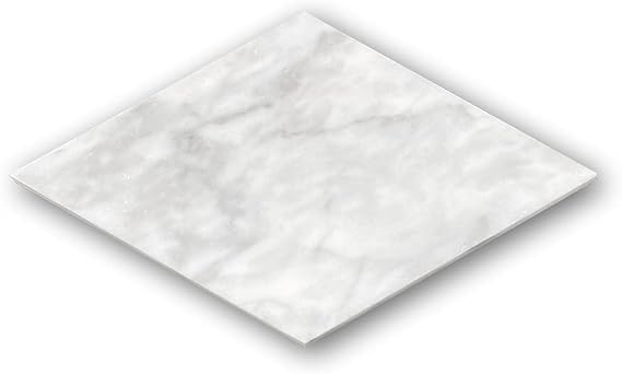 Stone Center Online Carrara White Marble 4x8 Rhomboid Diamond Tile Polished Kitchen Bath Wall Floor Backsplash Shower (1 sq.ft.)