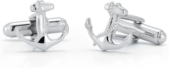 Anchor Cufflinks, Silver