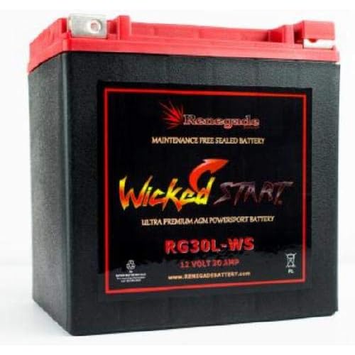 RG30L-WS; Polaris replacement battery; 600 CCAs Fits 2016, 2017, 2018, 2019, 2020, 2021 Slingshot:; BTX30L, B30L-B, CB30L-B