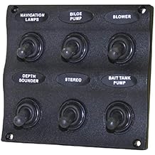 Unified Marine 50031297 SeaSense Wave Design 6 Gang Switch Panel,