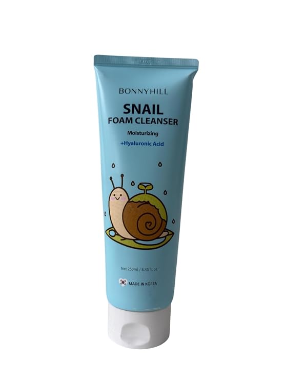 BONNY HILL Snail Foam Cleanser, Moisturizing + Hyaluronic Acid 250ml/8.45 fl oz, Korean Skincare (Snail)