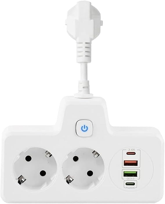 Power Strip Adapter Wall Charger Electrical Socket with Extension Cord with Switches(E)