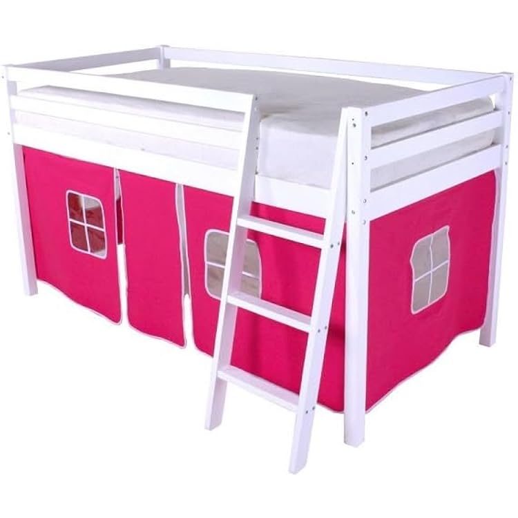 HLS Cabin Tent for Bunk Bed Loft, Pink, Fits Midsleeper bed frames