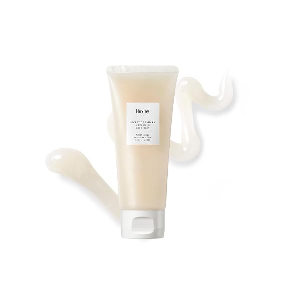 Huxley Secret of Sahara Sleep Mask, Hydrating Overnight Face Mask for Dry and Dull Skin, Korean Skincare with Cactus Extract and Cica, Barrier Support, Non-Sticky Gel-Cream, 5.29 oz
