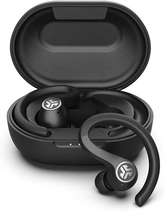 JLab JBuds Air Sport True Wireless Bluetooth Earbuds + Charging Case, Black, IP66 Sweat Resistance, Class 1 Bluetooth 5.0 Connection, 3 EQ Sound Settings Signature, Balanced, Bass Boost