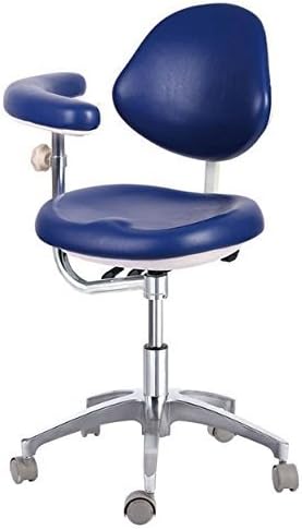 Brand PU Dark Blue (#4) Medical Dentist's Mobile Chair Doctor and Nurse's Stools with Backrest Armrest