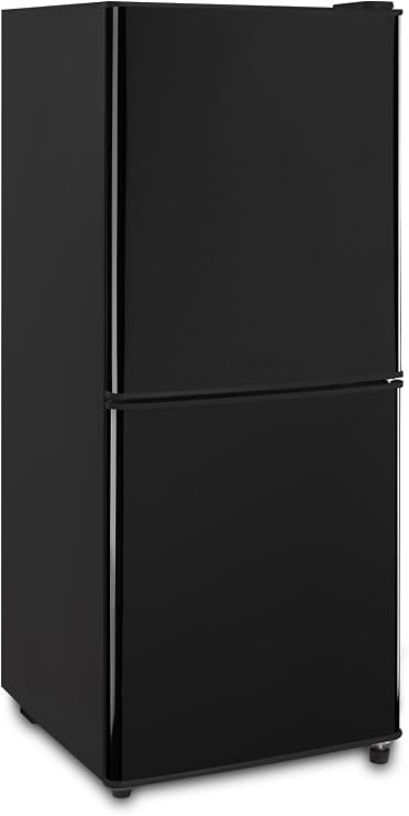 Refrigerator with Freezer on Bottom 4.0 Cu.Ft Fridge Lock Fresh 7 Level Adjustable Thermostat ct for Dorm, Bar, Office,Kitchen,Black