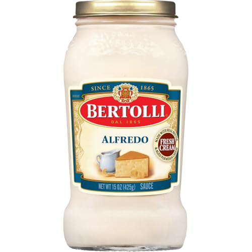 Bertolli Classic Alfredo Sauce with Aged Parmesan Cheese, Spaghetti Pasta Sauce, 15 oz