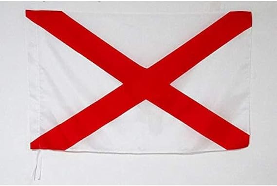 AZ FLAG Racing White with red cross Flag 2x3 ft 100D Polyester Pole Sleeve