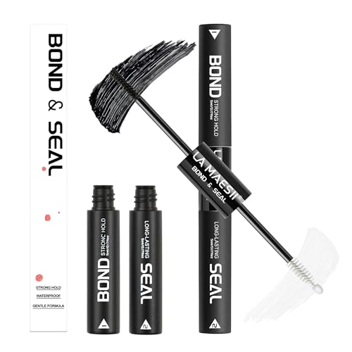 Lash Cluster Glue,Lash Bond and Seal Waterproof,Bond & Seal Lash Glue for Eyelash Cluster,Black Long-Lasting 72H Latex Free10ml