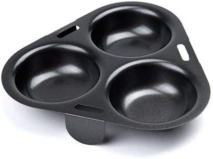 Fox Run 3-Egg Poacher Insert, Carbon Steel, Non-Stick,Black